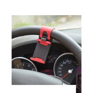 Universal Red & Black Steering Wheel Phone Mount Holder